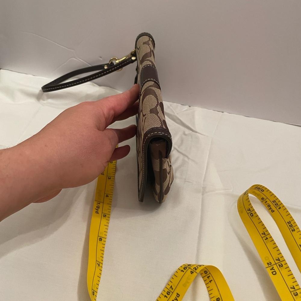 Coach Tan and Brown Wristlet - Picture 11 of 13